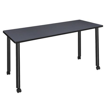 REGENCY Kee Mobile Tables, 60 W, 24 L, 29 H, Wood, Metal Top, Grey MTC6024GYBK